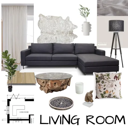 Living Room - Module 9 Interior Design Mood Board by Piper on Style Sourcebook