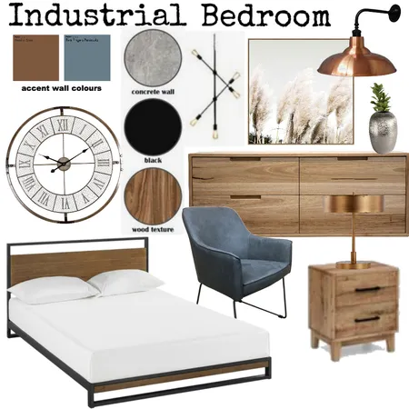 Industrial Bedroom Interior Design Mood Board by michelleteresa on Style Sourcebook