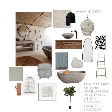 WABI SABI BATHROOM Interior Design Mood Board by THALIA CASTILLON on Style Sourcebook