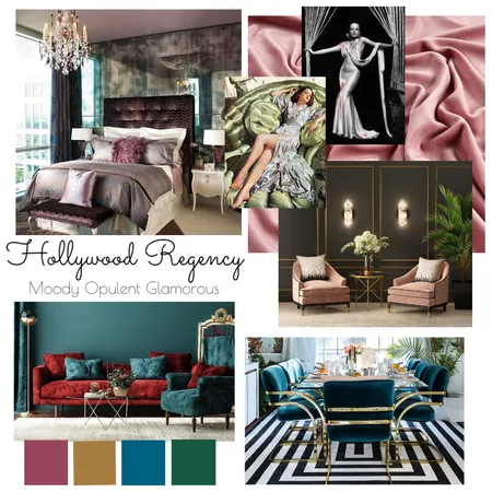 Hollywood Regency Interior Design Mood Board by Katelyn Scanlan on Style Sourcebook