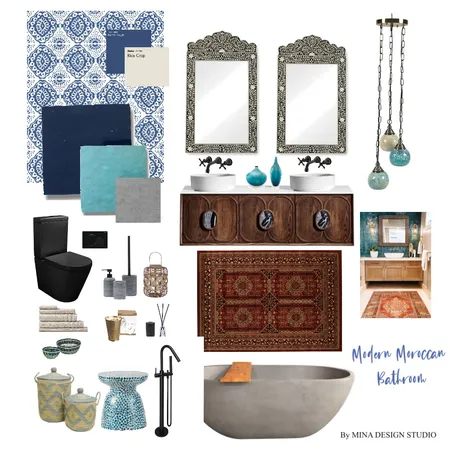 MOROCCAN BATHROOM Interior Design Mood Board by MINA DESIGN STUDIO on Style Sourcebook