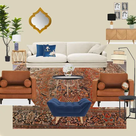 living room blue orange Interior Design Mood Board by Jaleh on Style Sourcebook