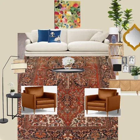 living room blue orange Interior Design Mood Board by Jaleh on Style Sourcebook