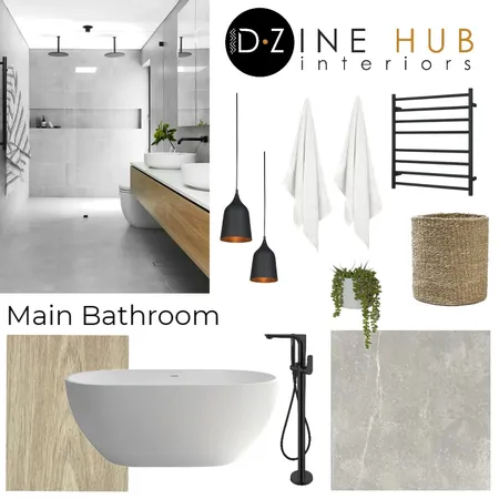 Pottie Main Bathroom Interior Design Mood Board by D'Zine Hub Interiors on Style Sourcebook