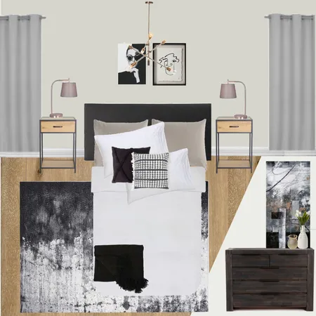 B8 - BEDROOM - CONTEMPORARY - BLACK & WHITE Interior Design Mood Board by Taryn on Style Sourcebook