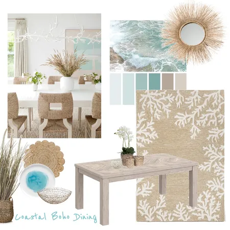 Coastal Boho Dining Interior Design Mood Board by KristinaWolff on Style Sourcebook