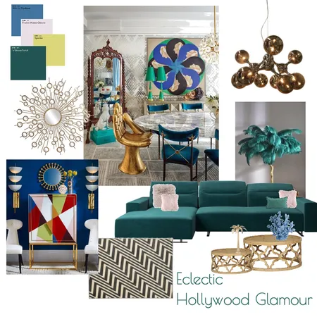 ECLECTIC HOLLYWOOD GLAMOUR Interior Design Mood Board by KristinaWolff on Style Sourcebook