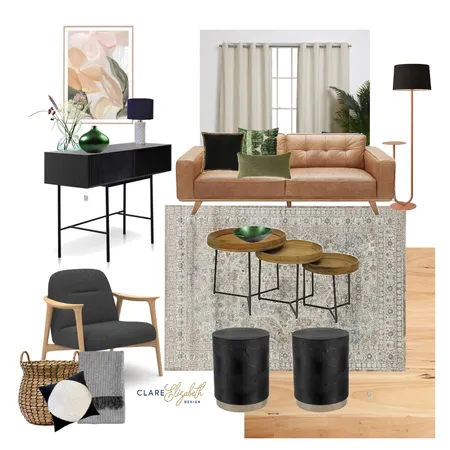 Industrial Luxe Living Room Interior Design Mood Board by Clare Elizabeth Design on Style Sourcebook