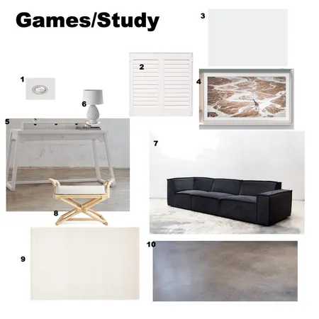 games Interior Design Mood Board by Brooke Kafer on Style Sourcebook