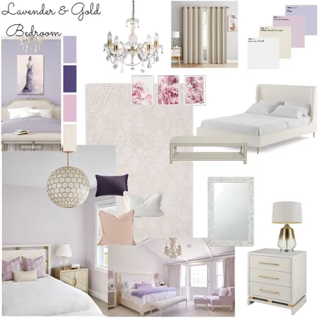 Lavender and Gold Bedroom Interior Design Mood Board by rachweaver21 on Style Sourcebook