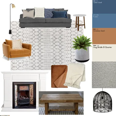 Living Room Warm neutrals plus blue Interior Design Mood Board by emma_kate on Style Sourcebook