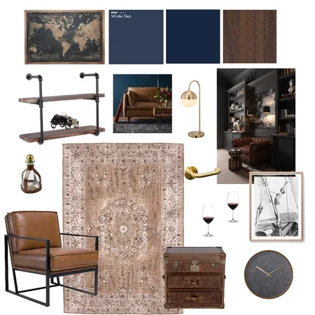 Mature Man Cave/Office Interior Design Mood Board by ashleytanferani on Style Sourcebook