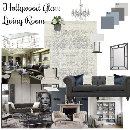 Hollywood Glam Lounge Interior Design Mood Board by rachweaver21 on Style Sourcebook