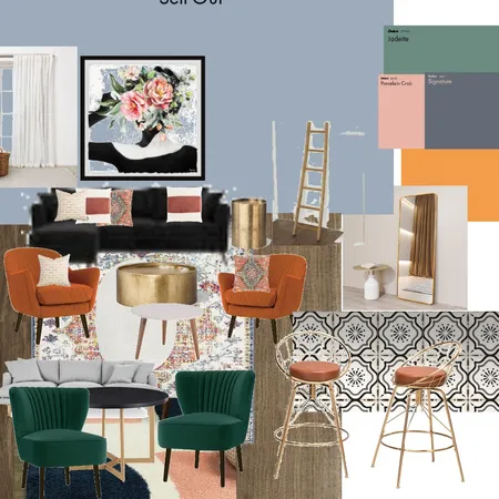 Living/Dining Midcentury/boho/glam Interior Design Mood Board by Jazmine.Garland on Style Sourcebook