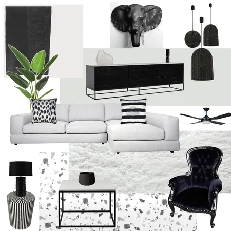 Living room Black & White Interior Design Mood Board by ELEDA DESIGN Interiors on Style Sourcebook