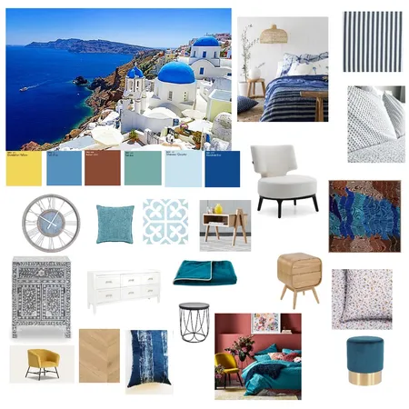 לוח השראה חדר שינה סנטוריני יוון Interior Design Mood Board by lirante on Style Sourcebook