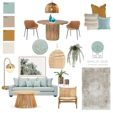 לוח השראה סלון ופינת אוכל Interior Design Mood Board by emilia gur on Style Sourcebook