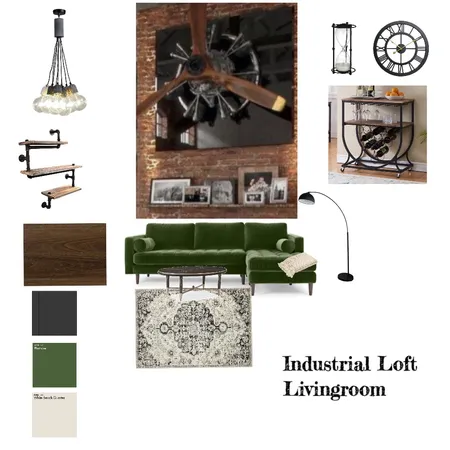 Industrial Loft Livingroom Interior Design Mood Board by cella on Style Sourcebook