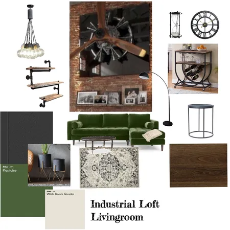 Industrial Loft Livingroom Interior Design Mood Board by cella on Style Sourcebook