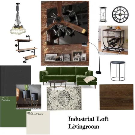 Industrial Loft Livingroom Interior Design Mood Board by cella on Style Sourcebook