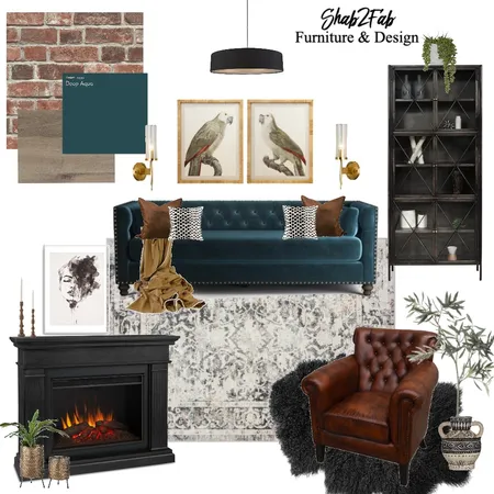 Moody Den Interior Design Mood Board by Shab2Fab on Style Sourcebook