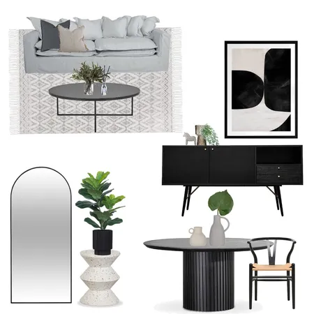 Modern Monochrome Minimalist Living Interior Design Mood Board by STEPH PROPERTY STYLIST 〰 on Style Sourcebook