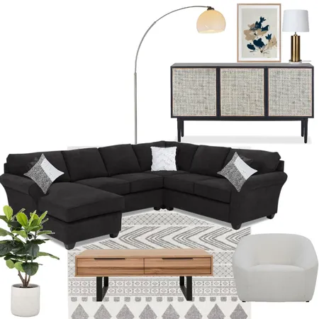 Black Couch Interior Design Mood Board by Maegan Perl Designs on Style Sourcebook