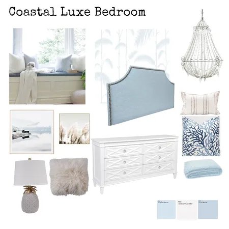 Coastal Luxe Bedroom Interior Design Mood Board by christina_helene designs on Style Sourcebook