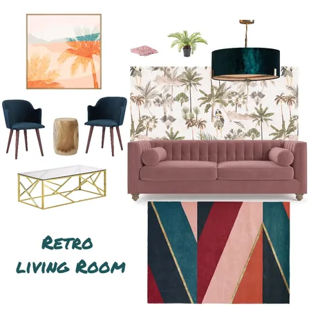 Retro Livingroom Interior Design Mood Board by TiaLukehart on Style Sourcebook