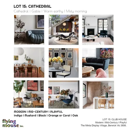 Lot 15: Club house I Modern Mid-Century Interior Design Mood Board by Flyingmouse inc on Style Sourcebook