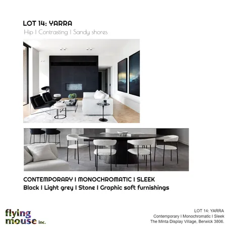 Lot 14: Yarra I Contemporary I monochromatic I sleek Interior Design Mood Board by Flyingmouse inc on Style Sourcebook