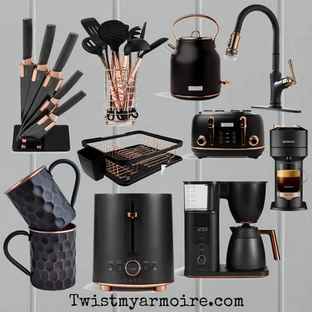 black & copper Interior Design Mood Board by Twist My Armoire on Style Sourcebook