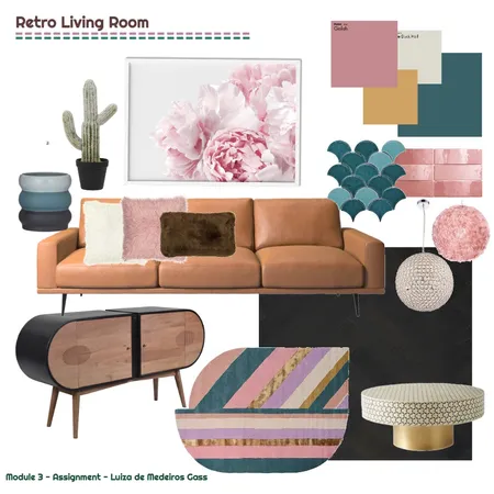 Module 3 - Retro Living Room Interior Design Mood Board by LuizaMeg on Style Sourcebook