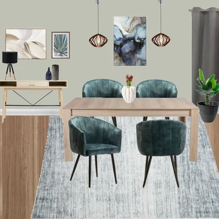 D6 - DINING ROOM MODERN TEAL & GREY Interior Design Mood Board by Taryn on Style Sourcebook