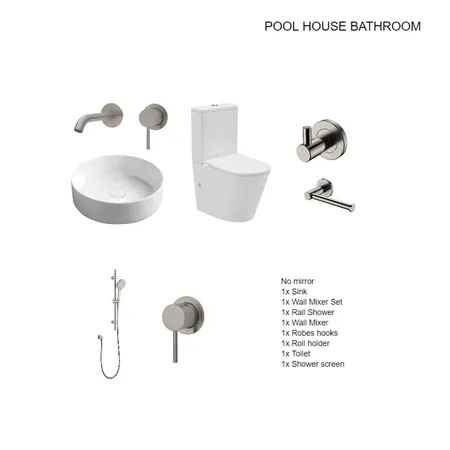 Pool House Bathroom Interior Design Mood Board by ZaynaFratto on Style Sourcebook