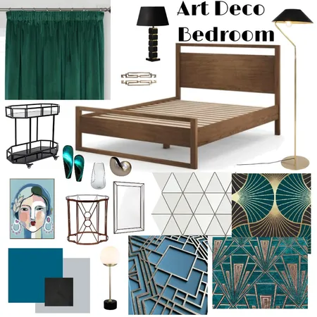 Art Deco Bedroom Interior Design Mood Board by LinCatt on Style Sourcebook