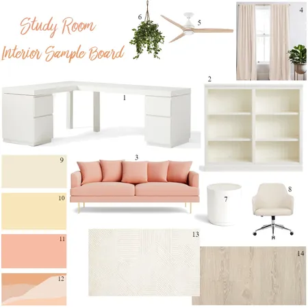 Study Room Sample Board. Interior Design Mood Board by Uyanga on Style Sourcebook