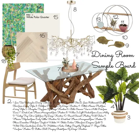 Dining Room Sample Board Interior Design Mood Board by JasmineDesign on Style Sourcebook