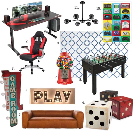 Game room sample board Interior Design Mood Board by Rene Du Preez on Style Sourcebook