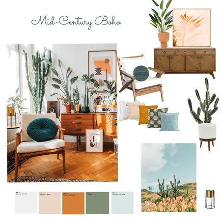 Mid Century Boho Interior Design Mood Board by LCuccia on Style Sourcebook