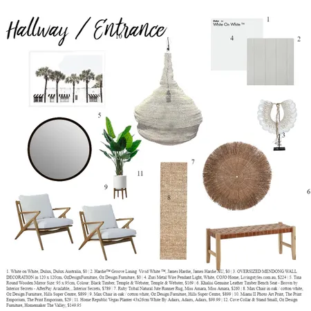 Entrance/ Hallway Interior Design Mood Board by PaigeJan on Style Sourcebook