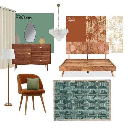 Mid Century Modern Bedroom Interior Design Mood Board by N Designs on Style Sourcebook