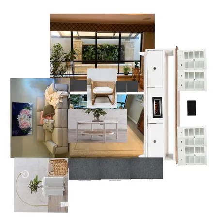 TV Room with all white coffee table and cane occ chair Interior Design Mood Board by rag on Style Sourcebook