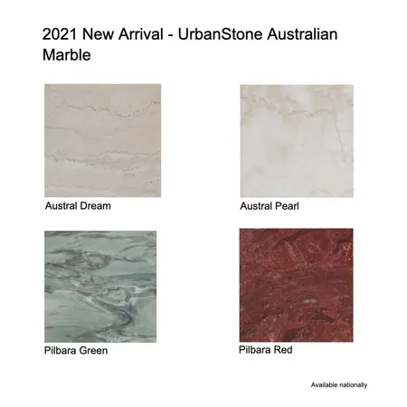 2021 New Arrival - UrbanStone Australian Marble Interior Design Mood Board by Brickworks on Style Sourcebook