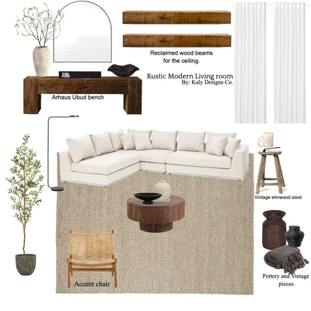 Rustic Modern Living room Interior Design Mood Board by Kaly on Style Sourcebook