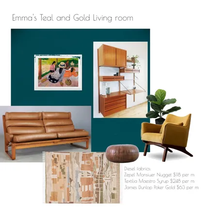 Emma Teal and Gold Interior Design Mood Board by AndreaMoore on Style Sourcebook