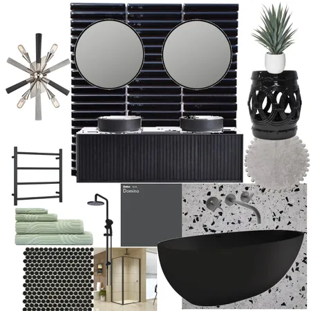 Achromatic Bathroom Interior Design Mood Board by ELEDA DESIGN Interiors on Style Sourcebook