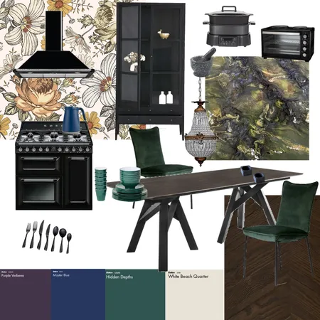 Zoe's dark & moody kitchen Interior Design Mood Board by AdamBarnes on Style Sourcebook