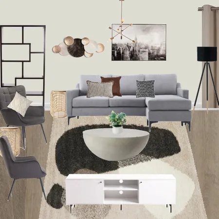 L1 - LIVING ROOM- MODERN- NEUTRAL BROWN& GREY Interior Design Mood Board by Taryn on Style Sourcebook