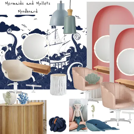 Mermaids and Mullets mood board dark blue Interior Design Mood Board by Renee Interiors on Style Sourcebook